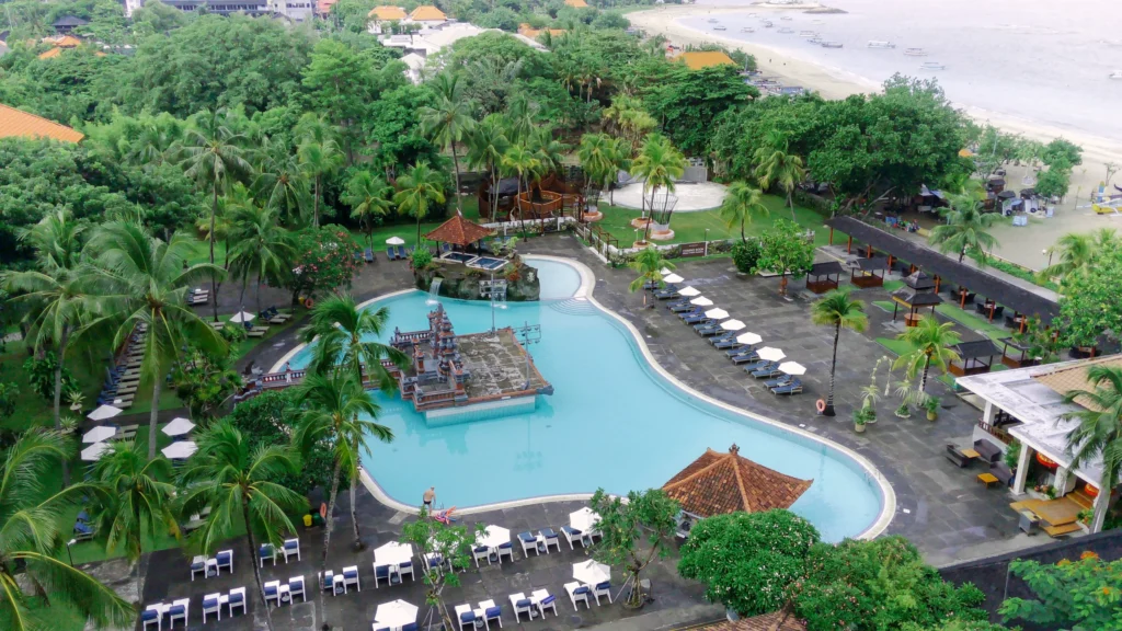 Tropical resort with swimming pool